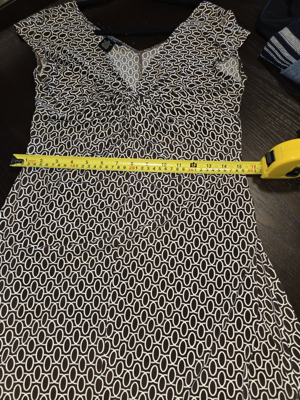 GNW Vintage Geometric Print Faux Wrap Dress - Picture 5 of 6